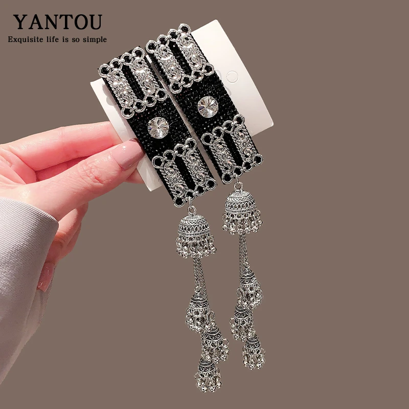 新中式民族风流苏发夹轻奢银色侧边刘海夹2024新款爆款发饰头饰女