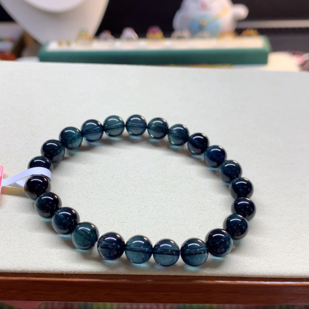 【闪购商品】碧玺手串未镶嵌老矿宝蓝8mm