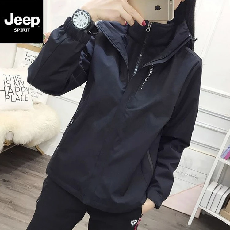 JEEP户外冲锋衣三合一可拆卸男女新款防风防水旅行登山服外套男女