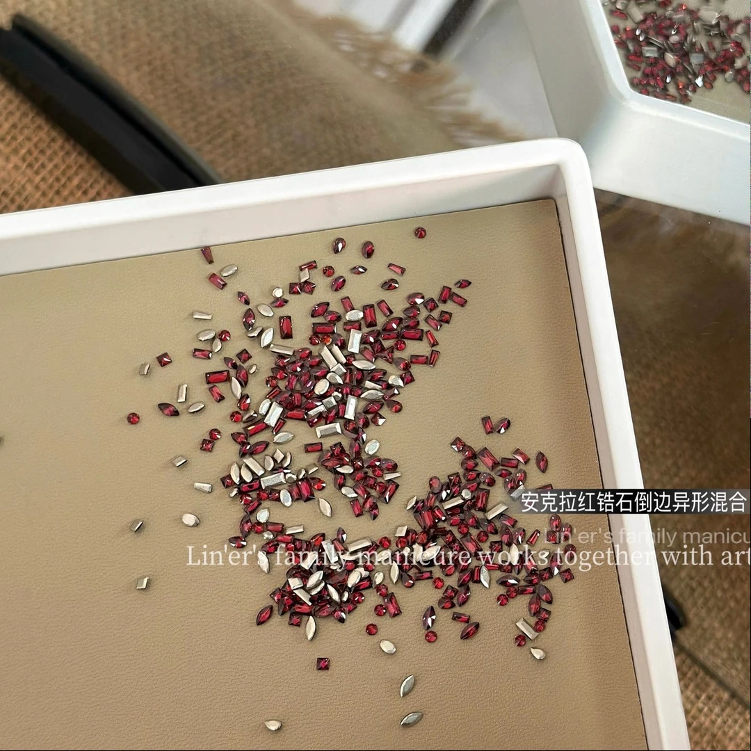 BL6086安克拉红锆石倒边异形混合（满28元包邮，偏远除外）美甲