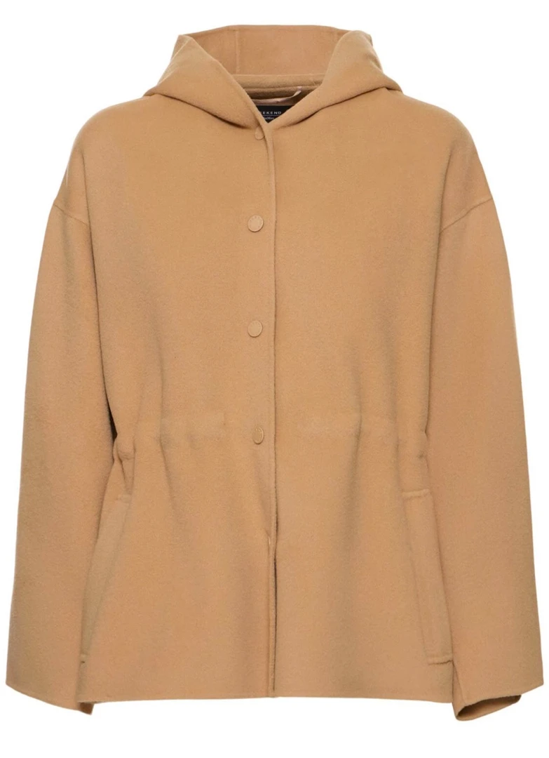 全新未使用 MaxMara maxmara羊毛手工带帽大衣GENNAIO