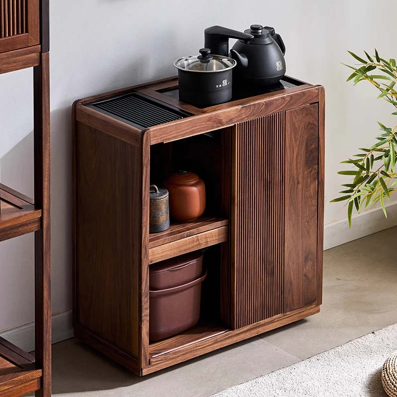 北美黑胡桃木木质工艺整装茶水柜茶几客厅茶室简约储物柜阳台