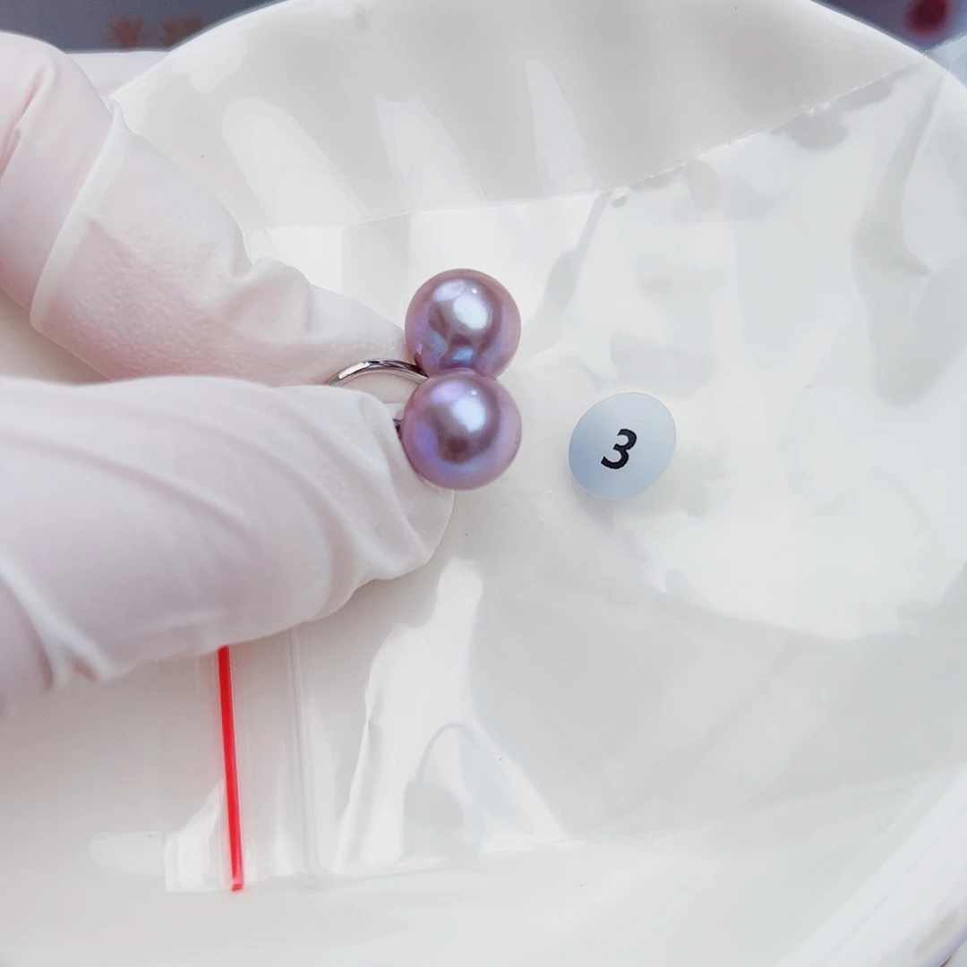 银S925镶嵌淡水珍珠耳饰