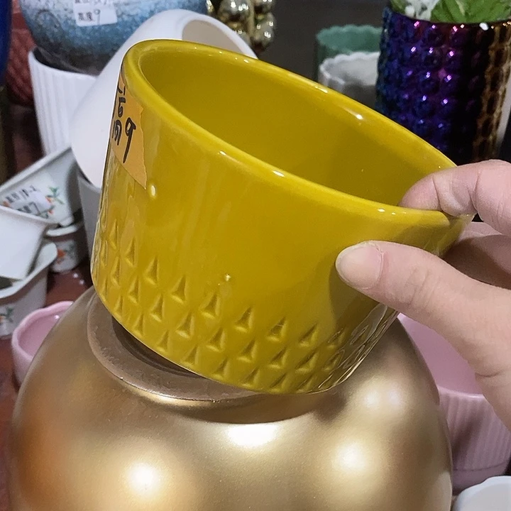 陶盆有孔 瑕疵针孔漏釉介意勿拍外高 9外口15