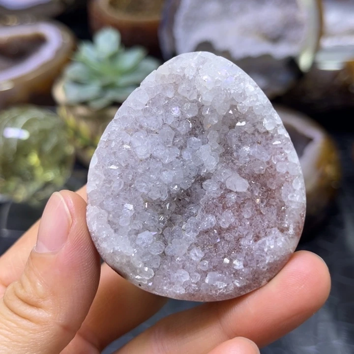 未镶嵌珠宝半成品水晶彩晶白蛋