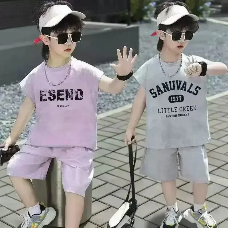 【新人福利】儿童夏季衣服男女童背心套装儿童上衣裤子两件套