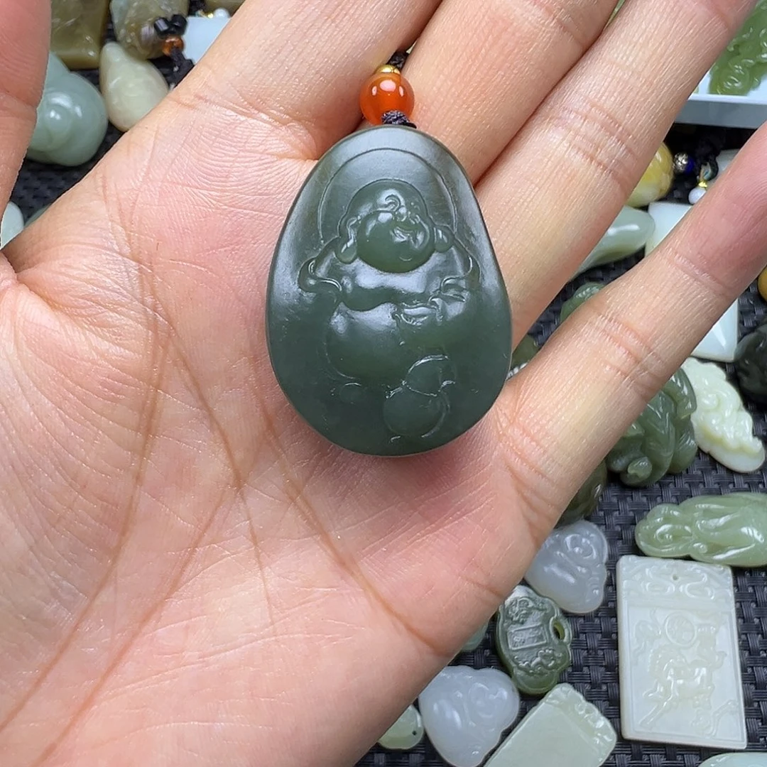 和田玉未镶嵌吊坠(不含链)卡35.8