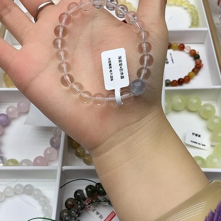 水晶手链未镶嵌海蓝宝白水
