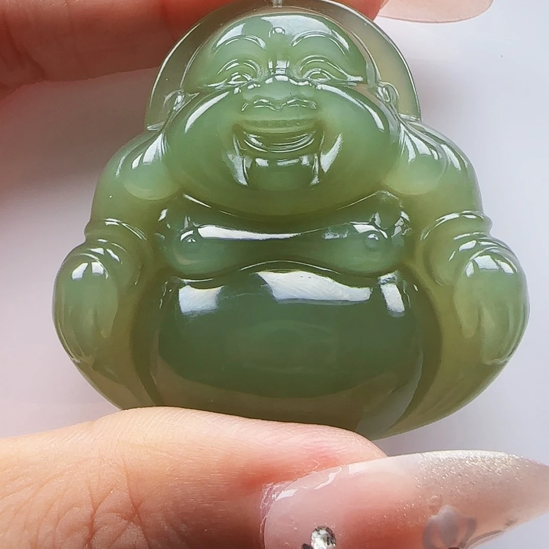 吊坠(赠链)18K金镶嵌和田玉45