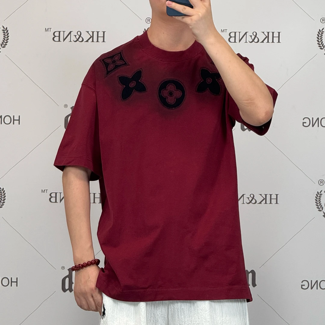 HK&NB x 重磅水洗系列 夏百搭休闲情侣拼接撞色轻奢时尚短袖T恤