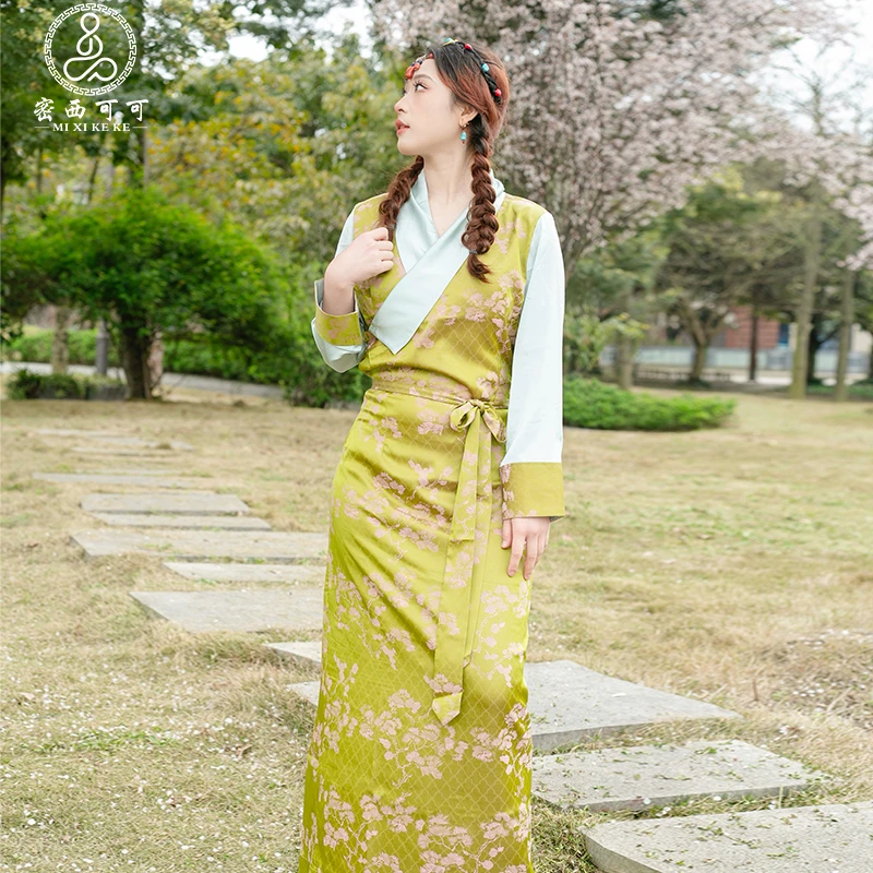 密西可可藏族服装女士夏季薄款传统藏装民族风藏服博拉网红西藏服