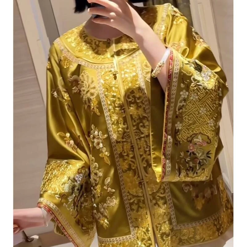 璇子-【金枝玉叶】秋冬新中式复古重工刺绣外套2024D0950