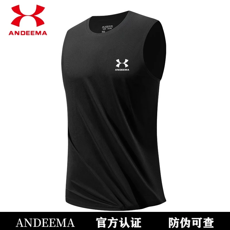 ANDEEMA冰丝背心男士夏季运动大码无袖t恤坎肩速干透气半袖衣服