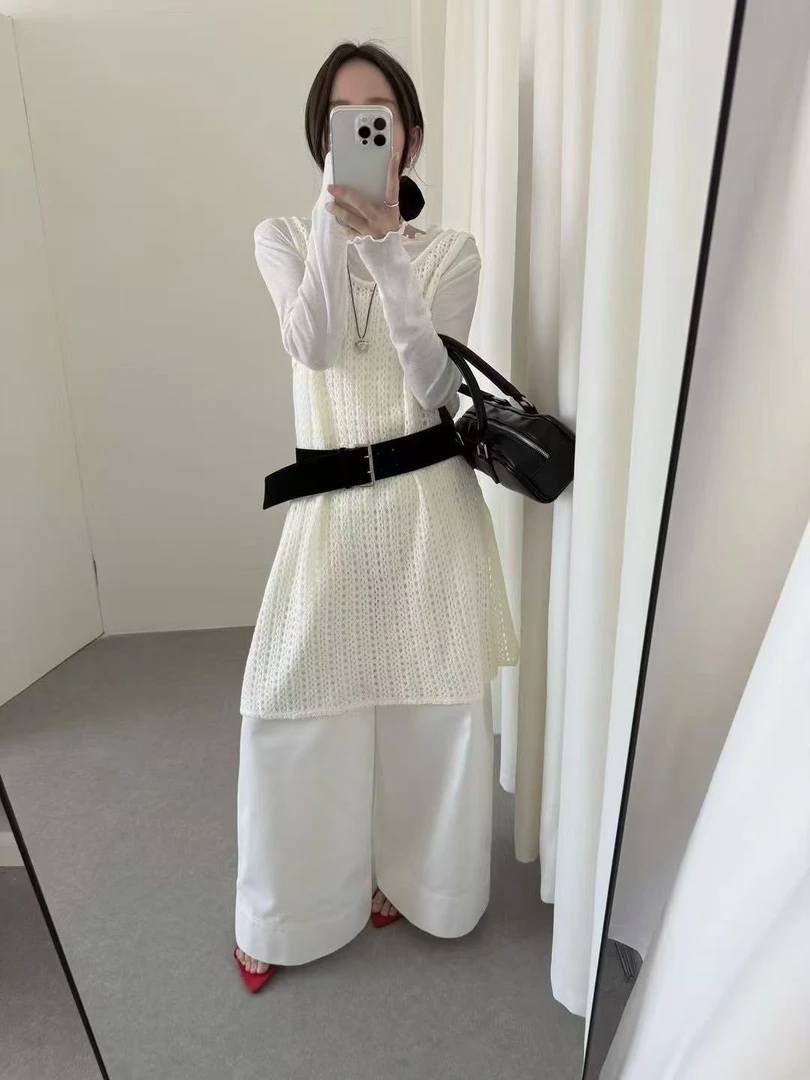 IU（3067 #库）韩系编织慵懒叠穿背心裙（不配腰带 衣长86）kc