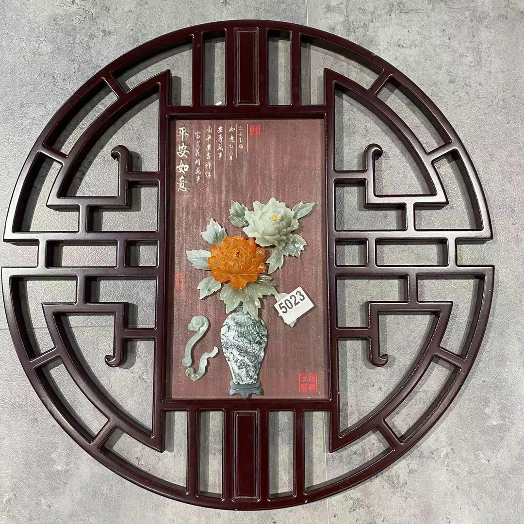 60*60 寿字框 平安如意 客厅装饰画新中式装饰画高端大气玄关挂画