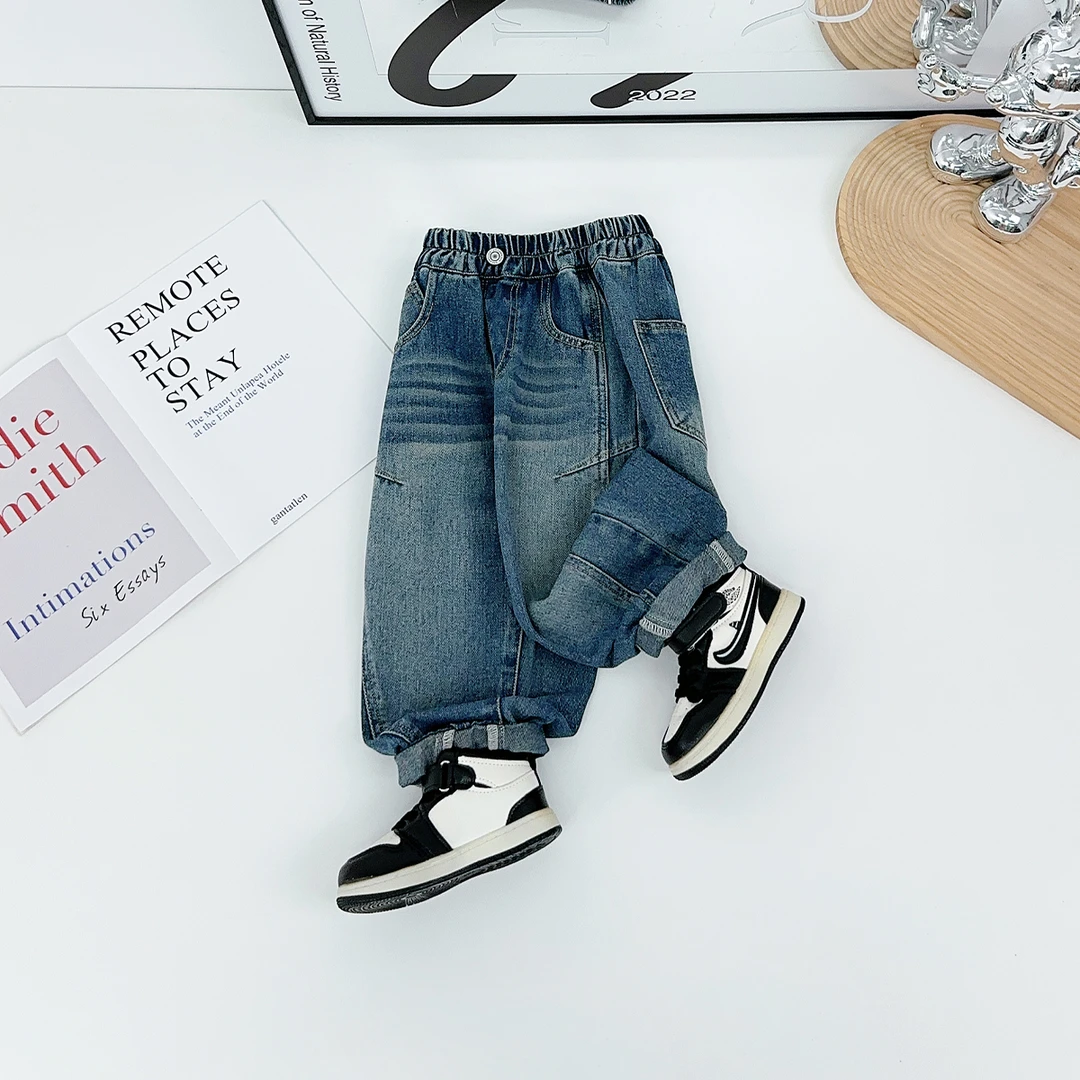 男童裤子春秋款儿童牛仔裤2025秋新款秋装 QYD25017 悠悠童话童装