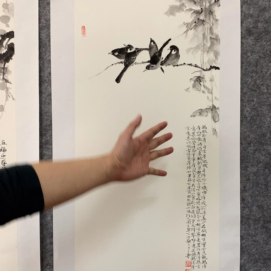 国画花鸟作品写意