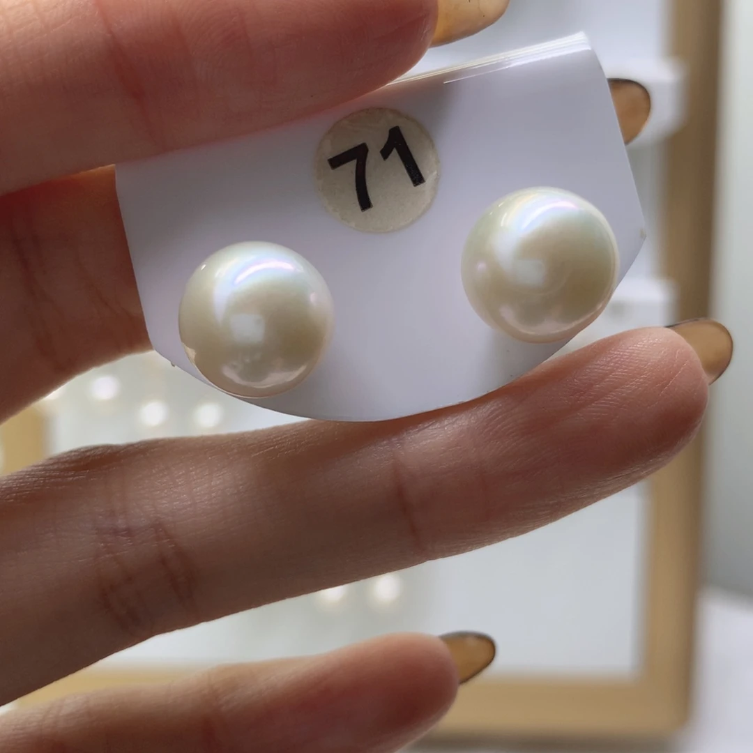 淡水珍珠耳饰银S925镶嵌