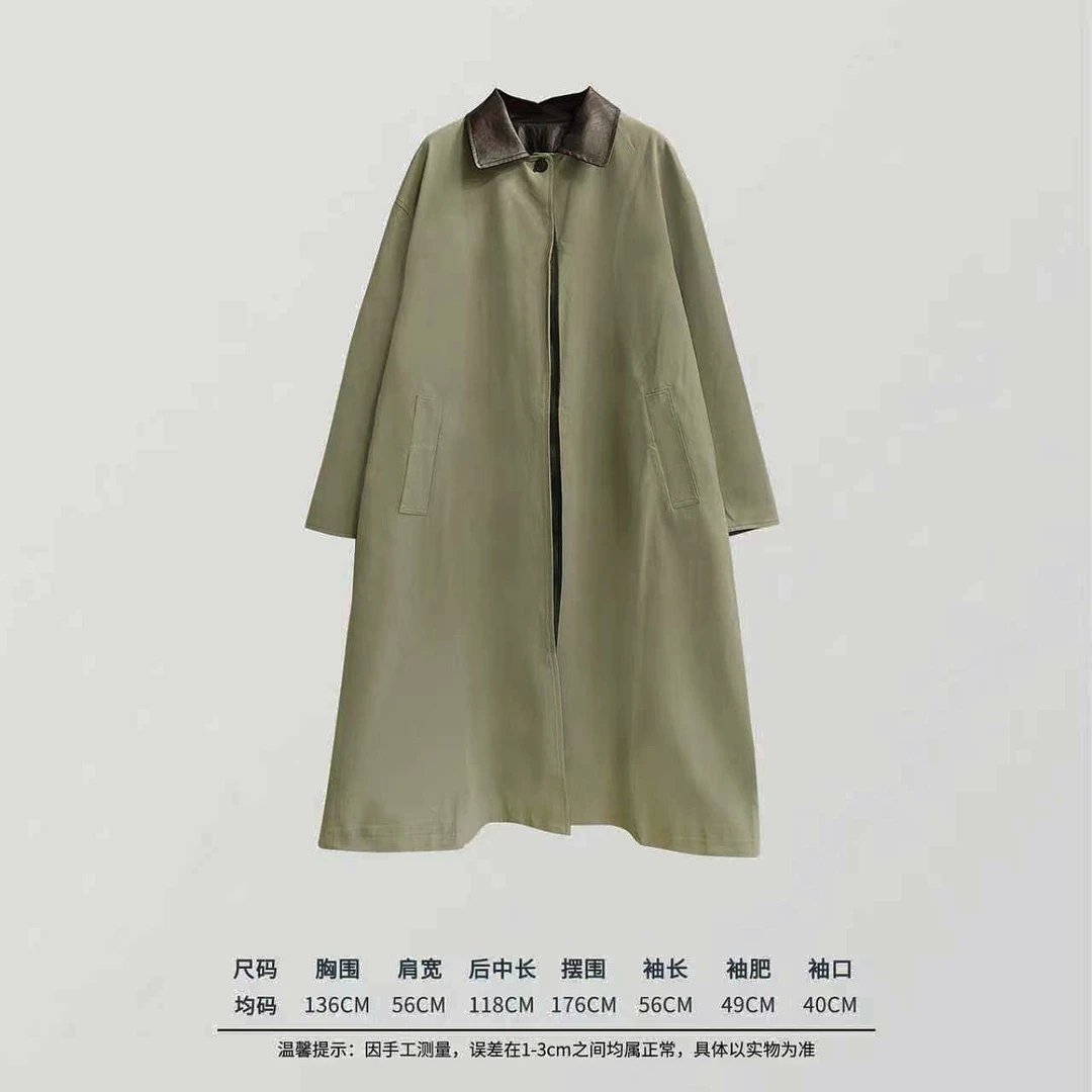 05398 简约长款风衣外套 均码90-150斤左右