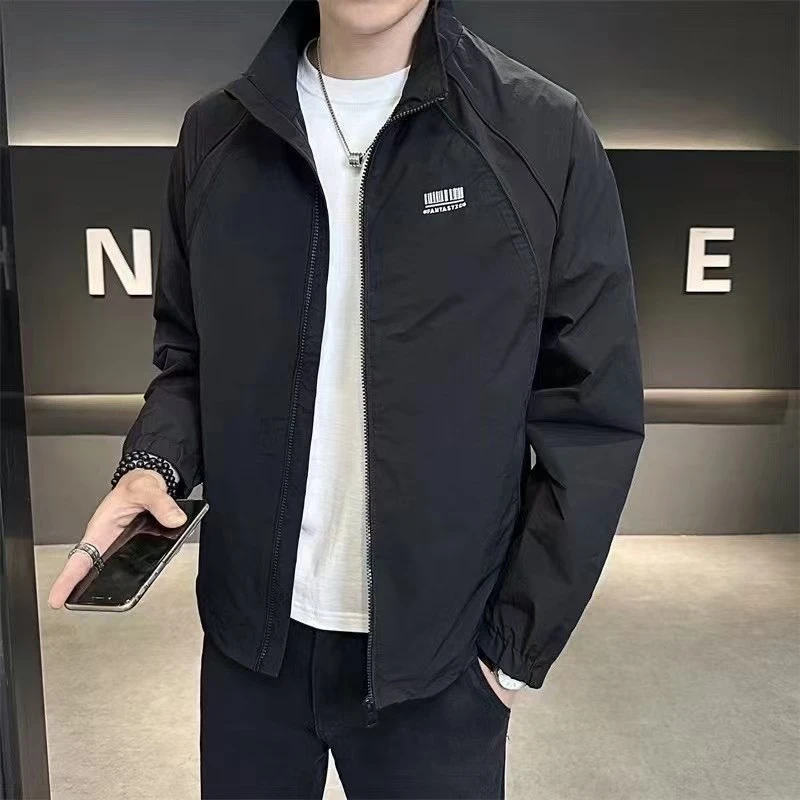 25年春季男士时尚工装刺绣百搭立领夹克外套9915