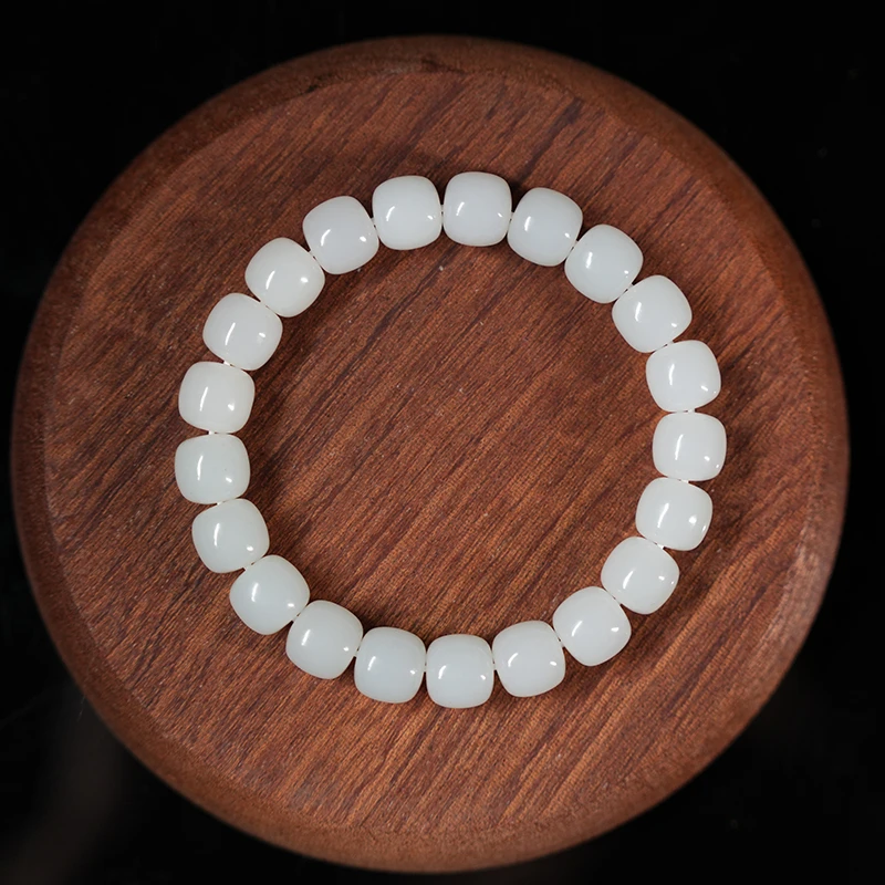 lot93 和田玉白玉老型珠手串/qg51212-182233 保利山东