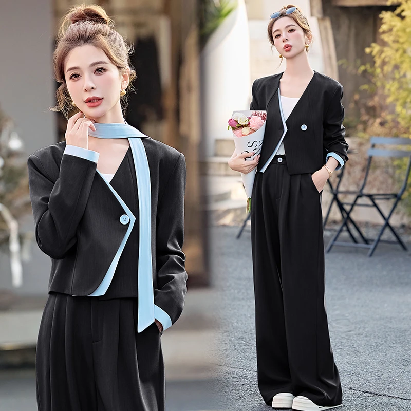 极简风静奢风时尚套装休闲套装贝果复古风珠片地雷系春秋显瘦气质