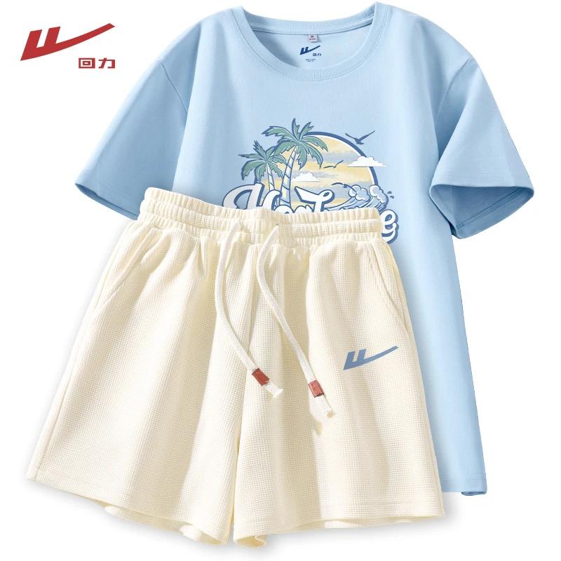 回力2025夏季新款运动套装女洋气时尚百搭短袖短裤夏日穿搭一整套