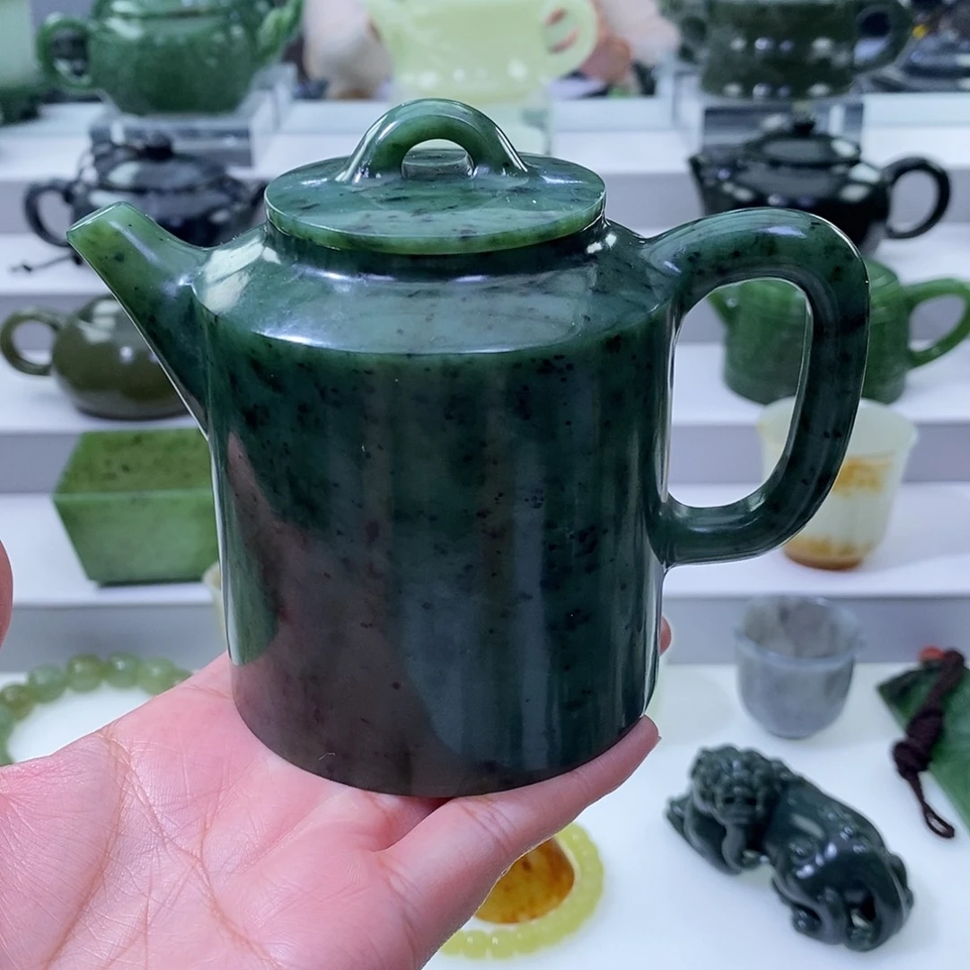 和田玉未镶嵌挂件茶壶