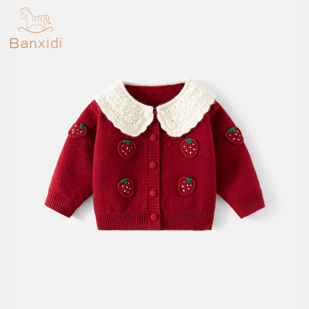班喜迪儿童毛衣秋装新款儿童洋气针织外套宝宝公主周岁礼服