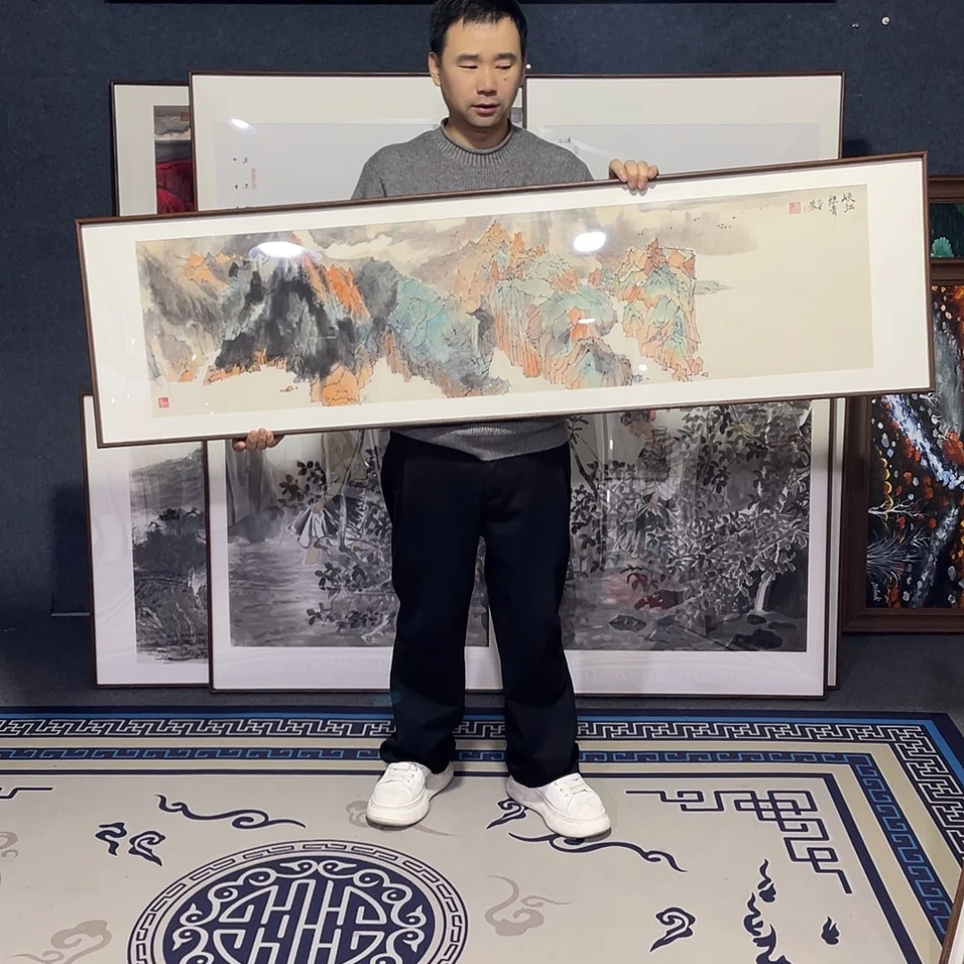 国画手绘画作品带框80/160