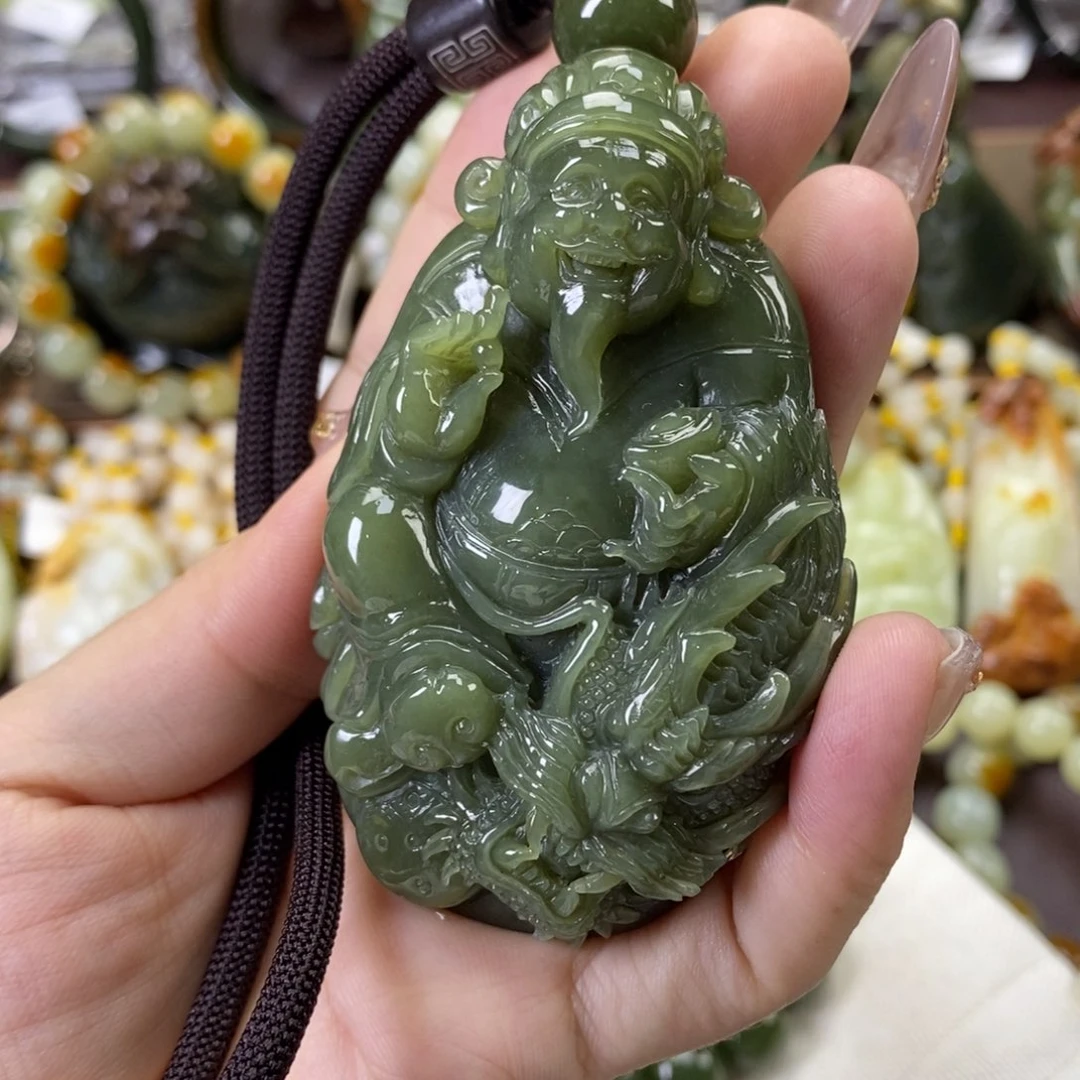 未镶嵌透闪石质玉把件静*