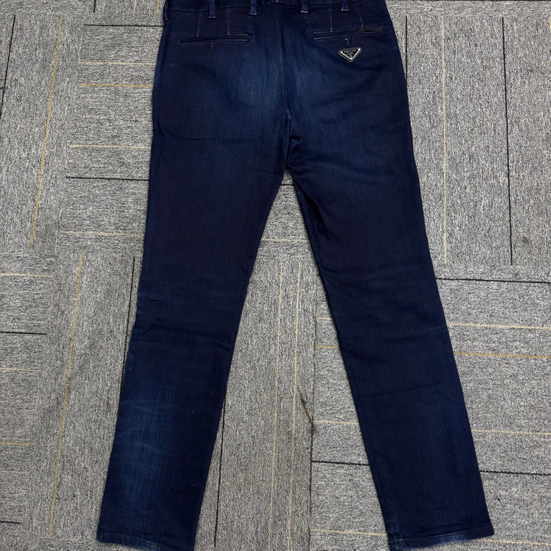 95新 Prada/普拉达 蓝色三角标牛仔裤/33/工价12800