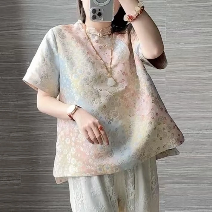 四重纬·彩虹小雏菊！织金宋锦新中式上衣！GZ5999