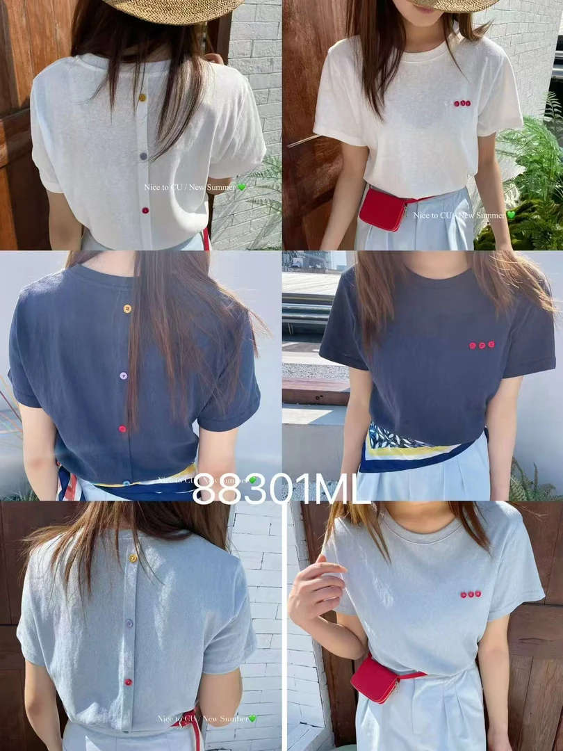 彩扣冰爽T恤短袖