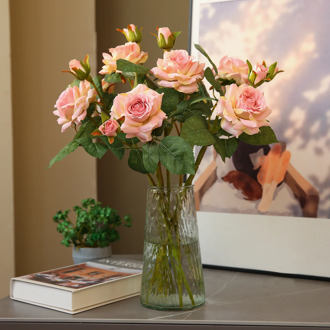 芬芳玫瑰客厅仿真花摆件