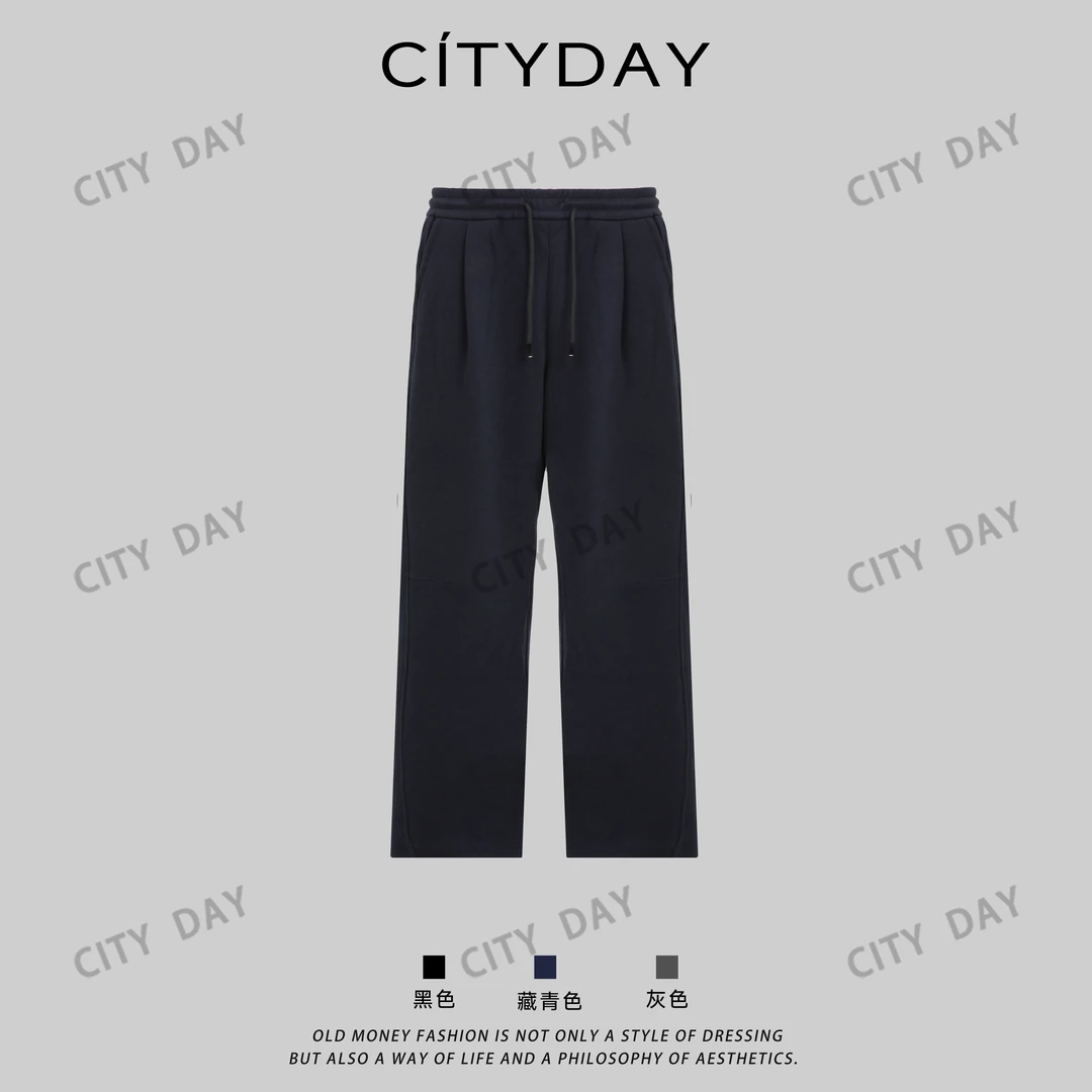 CityDay【楠哥】定制牦牛绒混纺 松紧腰老钱立裁弯刀休闲裤 085
