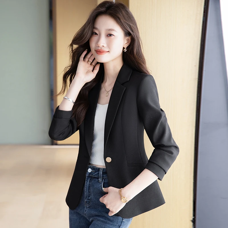 2025新款秋季休闲风面试前台经理显瘦修身高级感女士西装外套