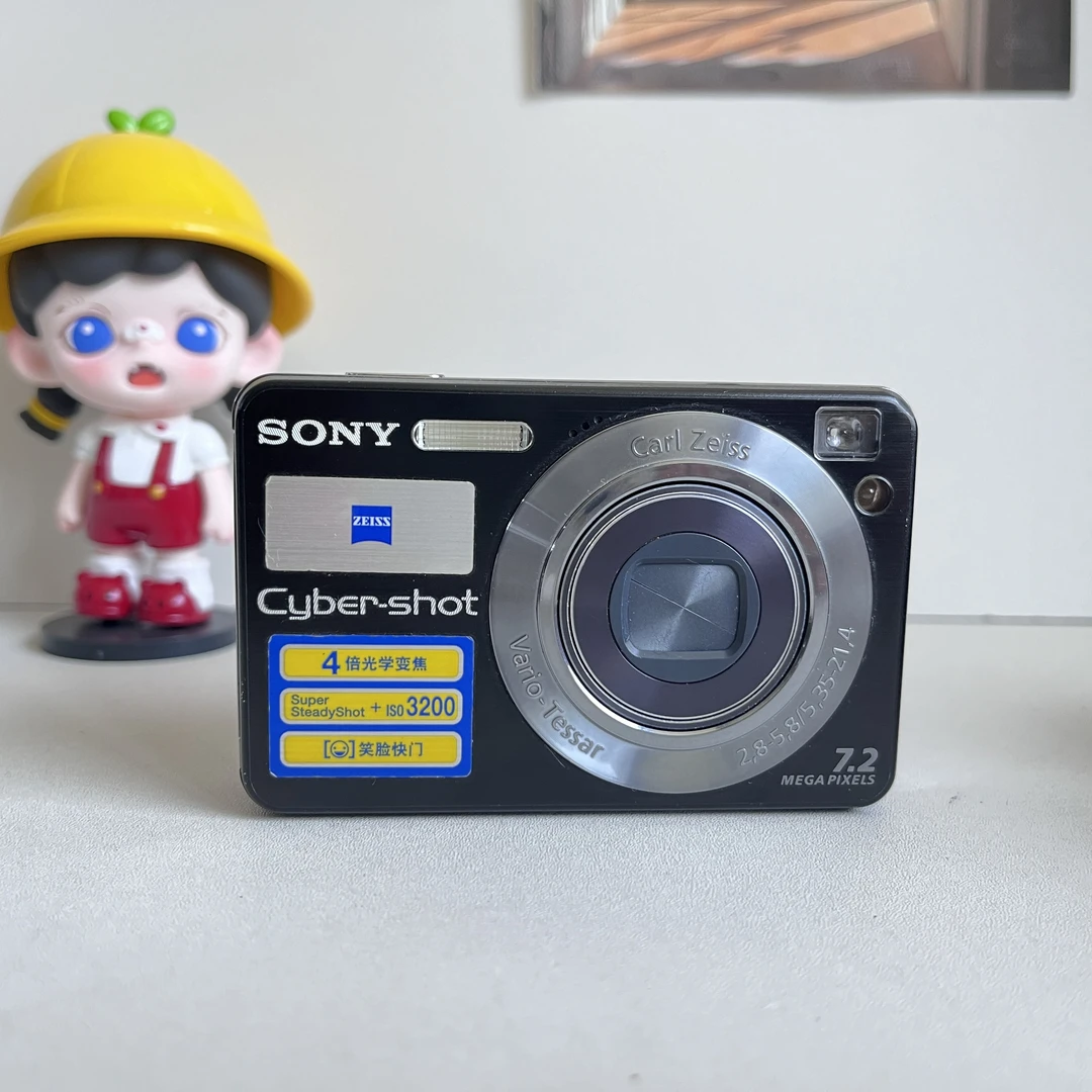 9新 Sony/索尼 W120黑色720万像素4倍变焦 人像复古清透