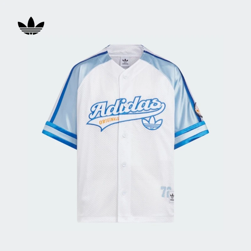 adidas阿迪达斯官方三叶草男大童流光风休闲运动短袖衬衫 KC1521