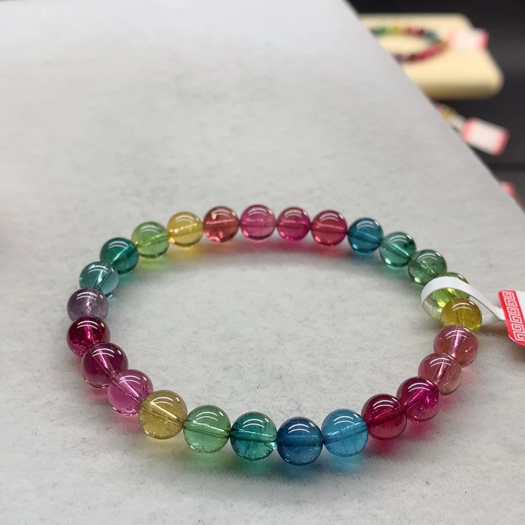 【闪购商品】未镶嵌手链碧玺荧光色标单圈7
