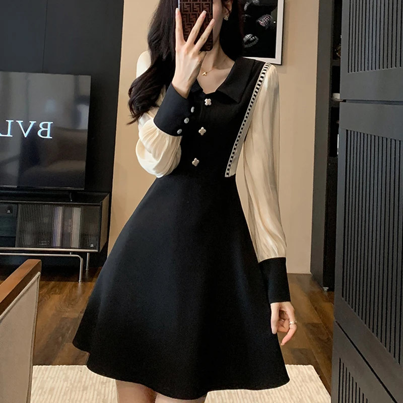 【ZY】赫本风连衣裙女秋2025新款法式裙子小个子6517