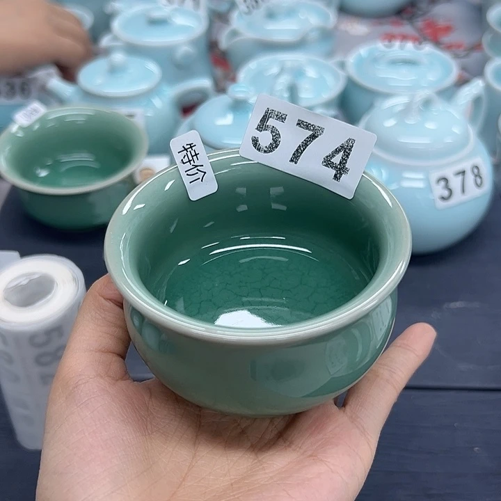竹***月龙泉云间青瓷小米茶器