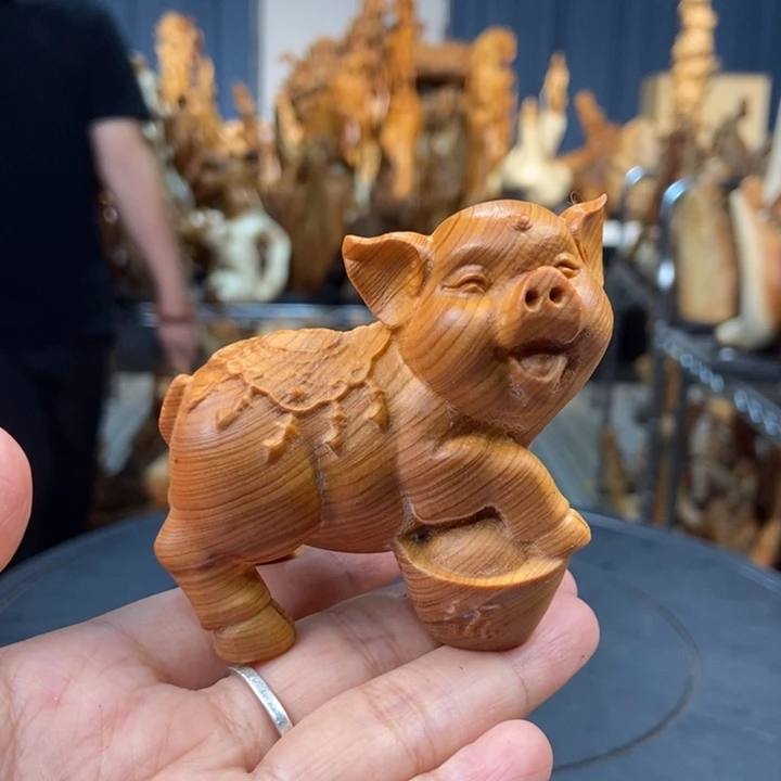 柏木（崖柏）手把件猪