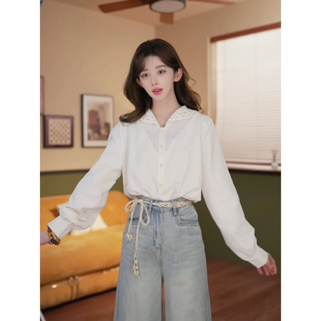 余紫绮【海岛时光】春季新款长袖衬衫女百搭上衣ZS1224003