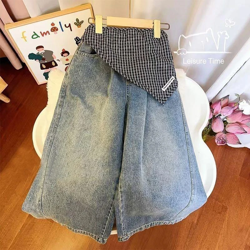 辰baby女童秋装2025新款裤子洋派女孩网红牛仔裤休闲裤儿童春秋款