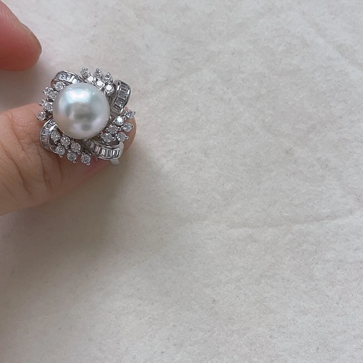海水珍珠银S925镶嵌戒指
