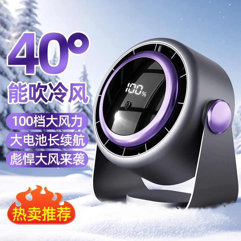 桌面风扇科技便携静音涡轮风扇办公室小型USB充电壁挂台式电风扇