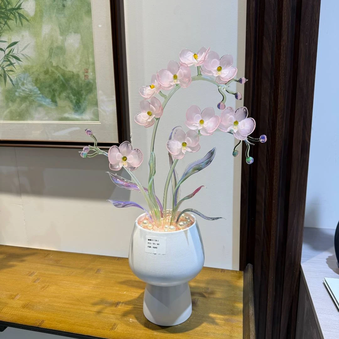 【蝴蝶兰】琉璃花淄博纯手工供佛首选轻奢精美高档摆件