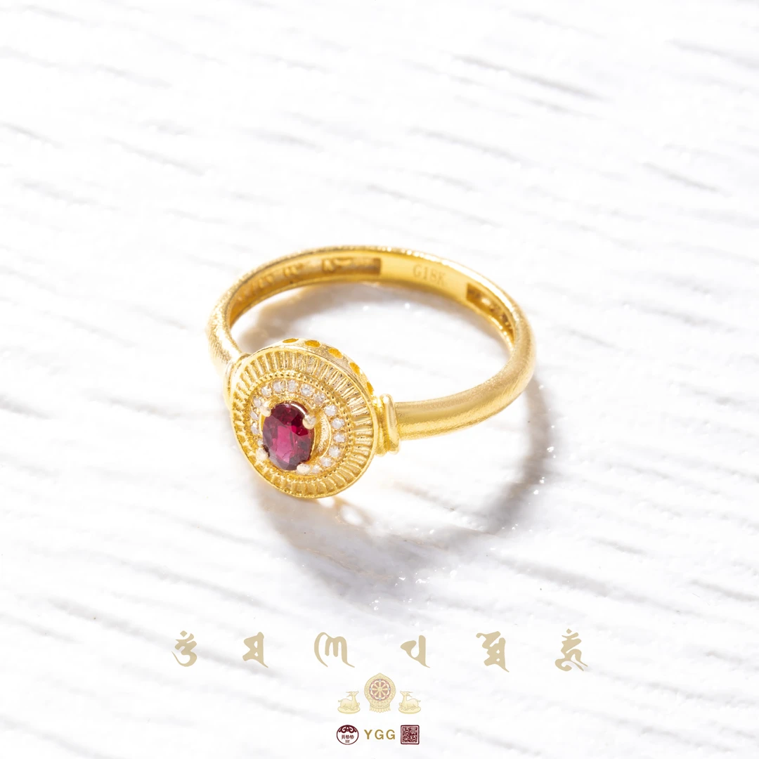 员格格LMCF61/18K金孔雀明王红宝石戒指