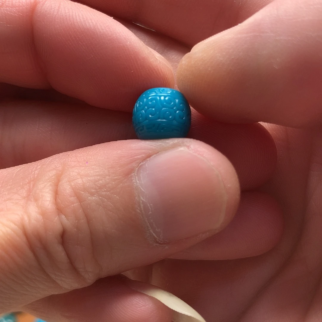颈饰琉璃暴力蓝10mm回纹
